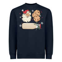 Navy custom milk and cookies with santa Heavyweight Sweatshirt - MaliasSmallBusiness