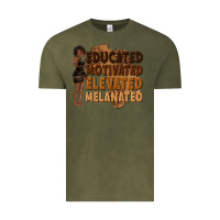Vintage Olive educated motivated elevated melanated Vintage Tee - texasbilliewilder