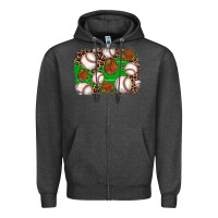 Charcoal Heather baseball glove background Zipper Hoodie - JahusDesignShop