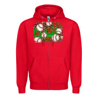 Red baseball glove background Zipper Hoodie - JahusDesignShop