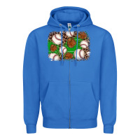 True Royal baseball glove background Zipper Hoodie - JahusDesignShop