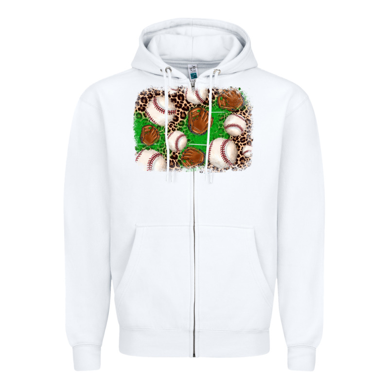 Baseball Glove Background Zipper Hoodie by JahusDesignShop | Teevron