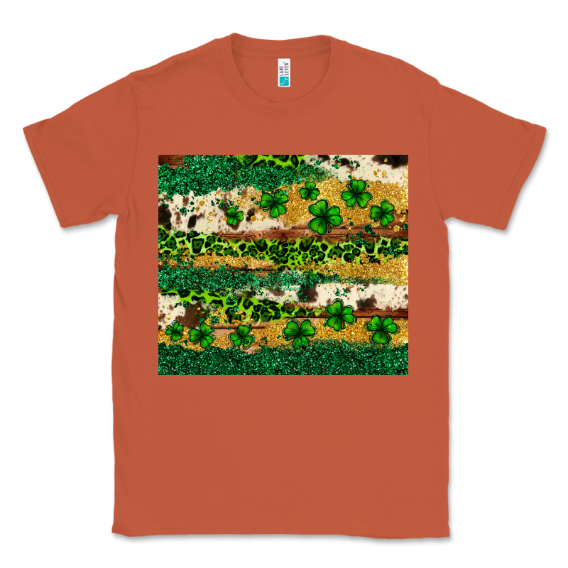 St. Patrick's Day Leopard Cowhide Shamrock Tumbler Classic Tee by Neo Western | Teevron