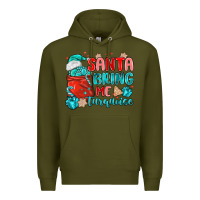 Army Green santa bring me turquoise Premium Hoodie - MaliasSmallBusiness