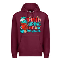 Burgundy santa bring me turquoise Premium Hoodie - MaliasSmallBusiness