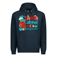 Navy santa bring me turquoise Premium Hoodie - MaliasSmallBusiness
