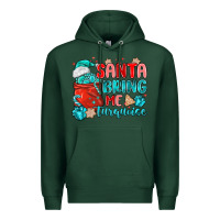 Sports Green santa bring me turquoise Premium Hoodie - MaliasSmallBusiness