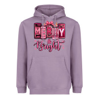 Lavender merry and bright pink Christmas Heavyweight Hoodie - Jasminsmagicworld