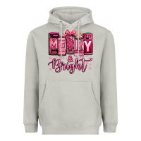 Moon Dust merry and bright pink Christmas Heavyweight Hoodie - Jasminsmagicworld