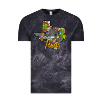 Cloud Black texas map armadillo Vintage Tee - BarkalooDesign