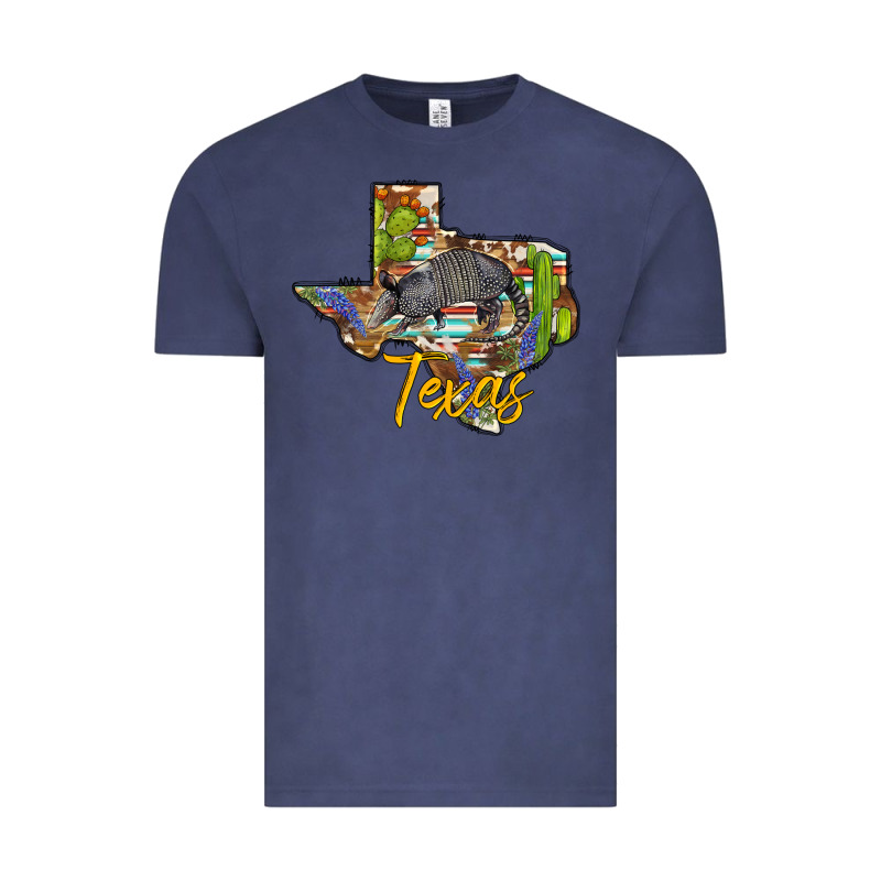 Texas Map Armadillo Vintage Tee by BarkalooDesign | Teevron