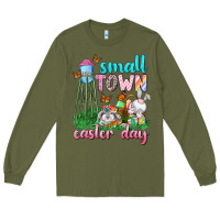 Army Green Small Town Easter Day Long Sleeve Tee - Neo Western