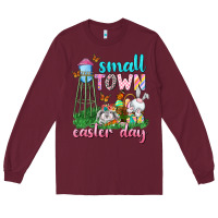 Burgundy Small Town Easter Day Long Sleeve Tee - Neo Western