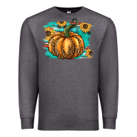 Charcoal Heather pumpkin western Premium Sweatshirt - BarkalooDesign
