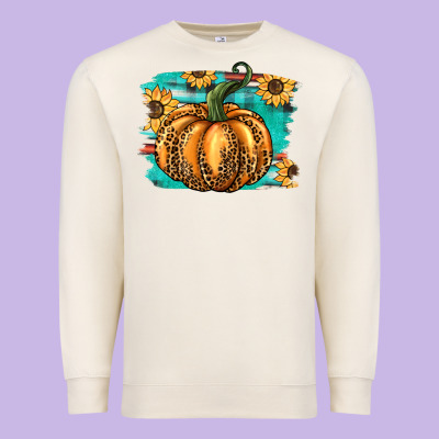 Pumpkin Western Premium Sweatshirt Designed By Barkaloodesign