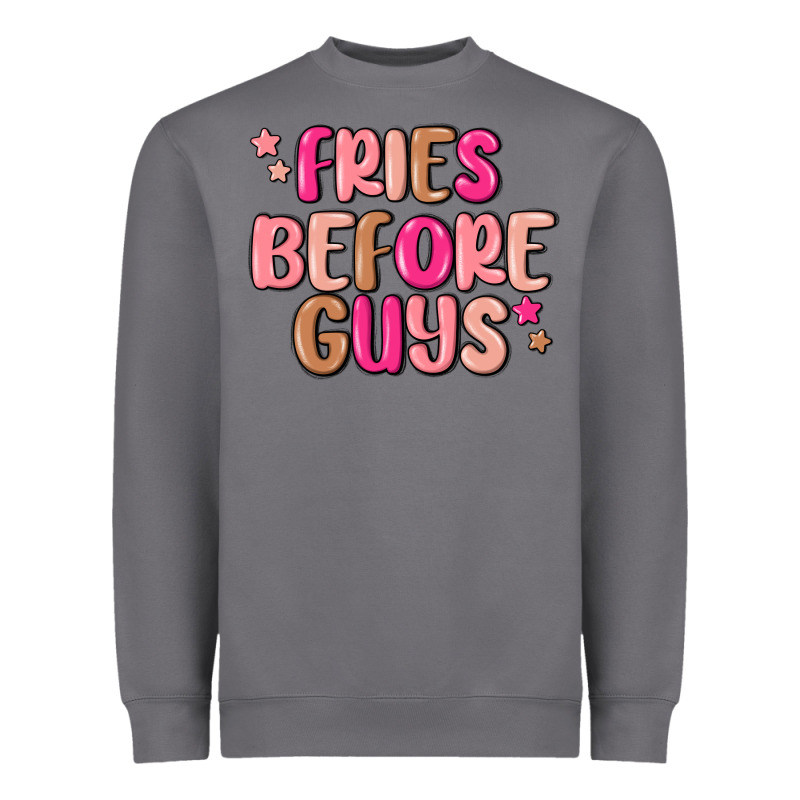 Fries Before Guys Heavyweight Sweatshirt by MaliasSmallBusiness | Teevron