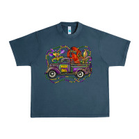 Midnight Navy mardi gras truck with mask fleur de lis and crawfish Urban Heavy Tee - RanaPortraitStore