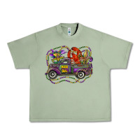Oil Green mardi gras truck with mask fleur de lis and crawfish Urban Heavy Tee - RanaPortraitStore