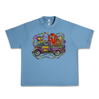Pebble Blue mardi gras truck with mask fleur de lis and crawfish Urban Heavy Tee - RanaPortraitStore