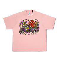 Salmon mardi gras truck with mask fleur de lis and crawfish Urban Heavy Tee - RanaPortraitStore