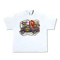 White mardi gras truck with mask fleur de lis and crawfish Urban Heavy Tee - RanaPortraitStore