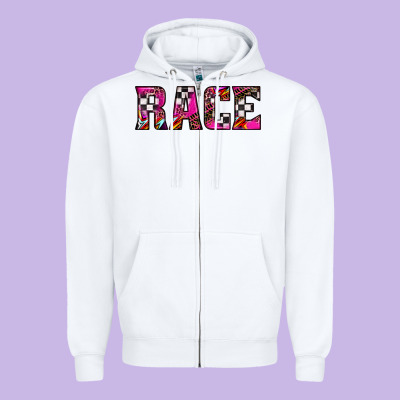 Race Zipper Hoodie Designed By Jahusdesignshop