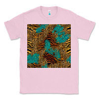 Bubblegum Pink tiger leopard turquoise glitter seamless pattern Classic Tee - BundleAndBundleShop