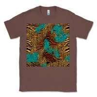 Chestnut tiger leopard turquoise glitter seamless pattern Classic Tee - BundleAndBundleShop
