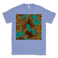 Colony Blue tiger leopard turquoise glitter seamless pattern Classic Tee - BundleAndBundleShop