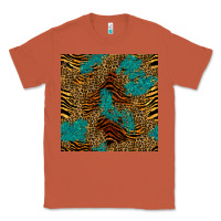 Copper tiger leopard turquoise glitter seamless pattern Classic Tee - BundleAndBundleShop