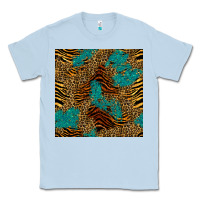 Dusty Blue tiger leopard turquoise glitter seamless pattern Classic Tee - BundleAndBundleShop