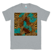 Heather Grey tiger leopard turquoise glitter seamless pattern Classic Tee - BundleAndBundleShop