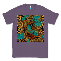 Lavender tiger leopard turquoise glitter seamless pattern Classic Tee - BundleAndBundleShop