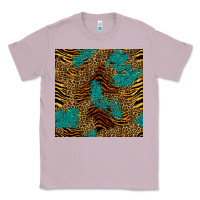 Lilac tiger leopard turquoise glitter seamless pattern Classic Tee - BundleAndBundleShop