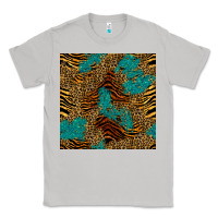 Moon Dust tiger leopard turquoise glitter seamless pattern Classic Tee - BundleAndBundleShop