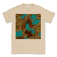 Mushroom tiger leopard turquoise glitter seamless pattern Classic Tee - BundleAndBundleShop