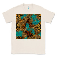 Natural tiger leopard turquoise glitter seamless pattern Classic Tee - BundleAndBundleShop