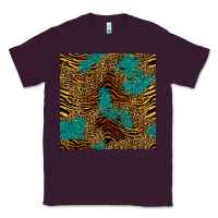 Plum tiger leopard turquoise glitter seamless pattern Classic Tee - BundleAndBundleShop