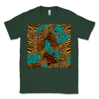 Sports Green tiger leopard turquoise glitter seamless pattern Classic Tee - BundleAndBundleShop