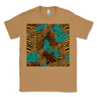 Toasted Coconut tiger leopard turquoise glitter seamless pattern Classic Tee - BundleAndBundleShop
