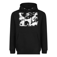 Black black and white cowhide backround Heavyweight Hoodie - NancyCooperArtShop