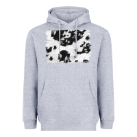 Heather Grey black and white cowhide backround Heavyweight Hoodie - NancyCooperArtShop