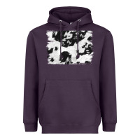 Plum black and white cowhide backround Heavyweight Hoodie - NancyCooperArtShop