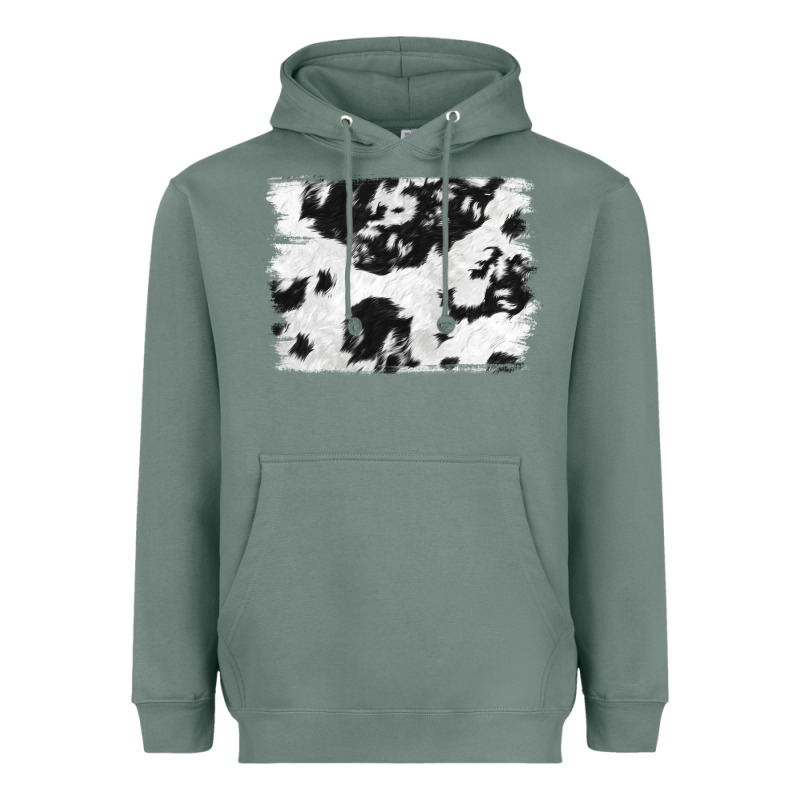 Black And White Cowhide Backround Heavyweight Hoodie by NancyCooperArtShop | Teevron