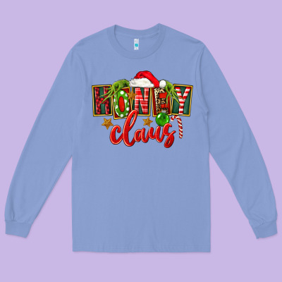 Christmas Honey Claus Long Sleeve Tee Designed By Fadigitalartstudio