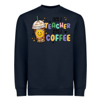 Navy half teacher half coffee Heavyweight Sweatshirt - MaliasSmallBusiness