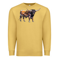 Antique Gold Texas Longhorn Bull Premium Sweatshirt - LillyAllenDesigns