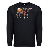 Black Texas Longhorn Bull Premium Sweatshirt - LillyAllenDesigns
