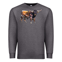 Charcoal Heather Texas Longhorn Bull Premium Sweatshirt - LillyAllenDesigns