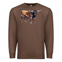 Chestnut Texas Longhorn Bull Premium Sweatshirt - LillyAllenDesigns